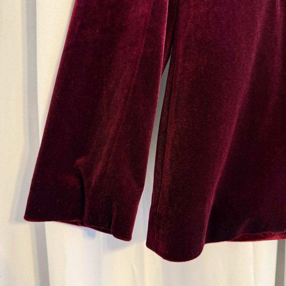 AQUA Cranberry Velvet Blazer Women’s Small Holiday Party Jacket Festive Rich Red - Picture 6 of 10